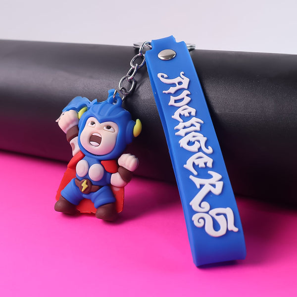 Cute Silicone 3D Key Chain with Metal Hook & Strap (Pack of 1)